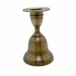 1PC Vintage Jasco 1981 Brass Bell Candle Holder G055 4" Color Gold